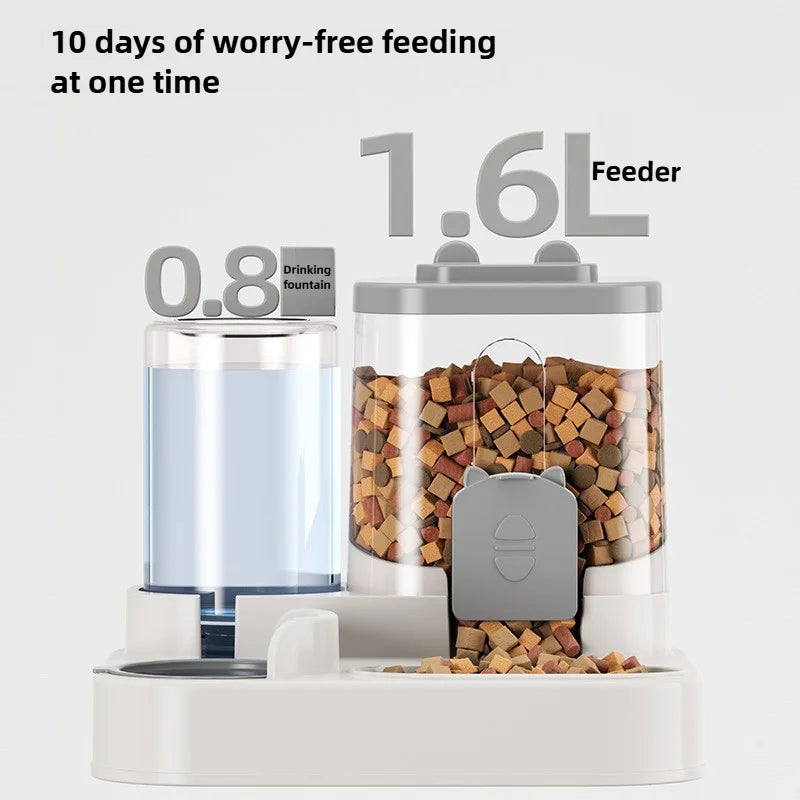 Spill-Proof Automatic Feeder & Water Fountain