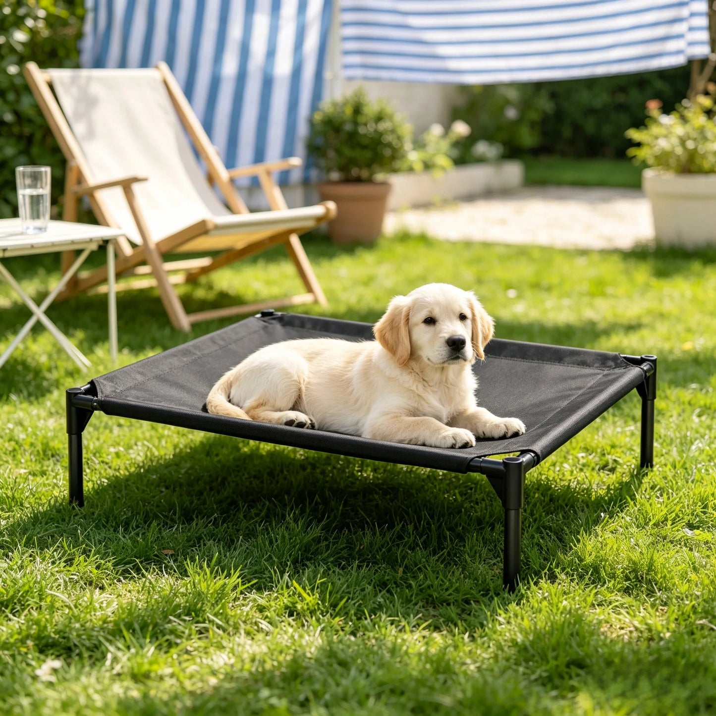 Waterproof Elevated Dog Cot Bed Cooling Raised Pet Bed Breathable Oxford Fabric Indoor Outdoor Use For All Dog Sizes