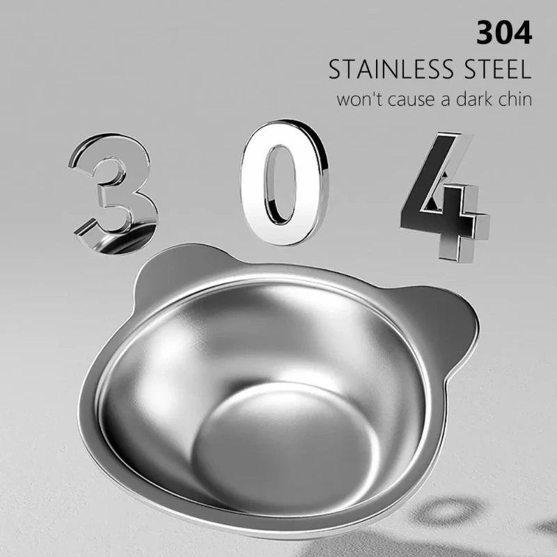 Raised Stainless Steel Cat Bowl — 15° Tilted, Neck-Friendly