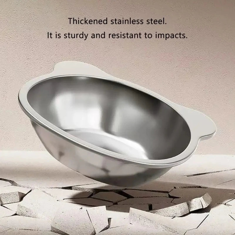 Raised Stainless Steel Cat Bowl — 15° Tilted, Neck-Friendly