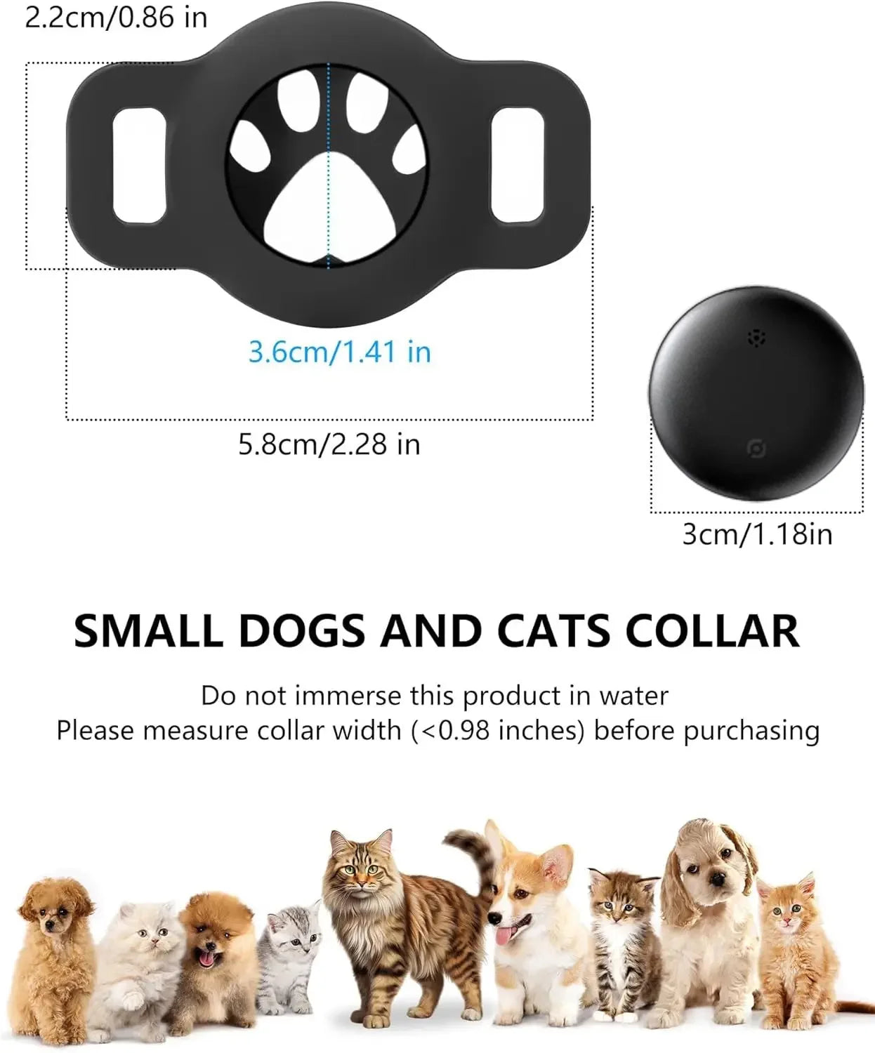 Bluetooth Pet Tracker Tag — Works with Google Find My (Android)