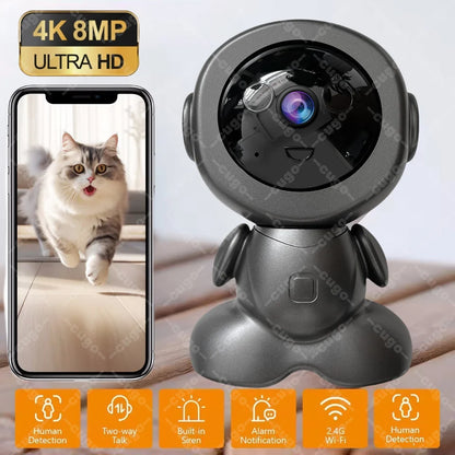 Marloe Co 4K Pet Camera — 360° Pan & Tilt, WiFi, Night Vision, Two-Way Audio