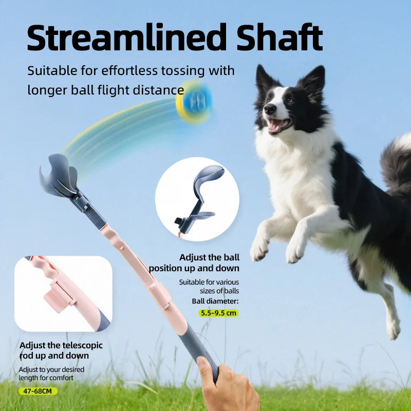 New Outdoor Telescopic Ball-throwing Stick Dog Toy Pet Tennis Launcher Dog Walking Ball Throwing Automatic Throwing Equipment