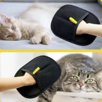 Double-Sided Pet Hair Remover Brush Glove Deshedding Brush for Dog Cat Kitten Fur Cleaning Glove Carpet Safe on Skin