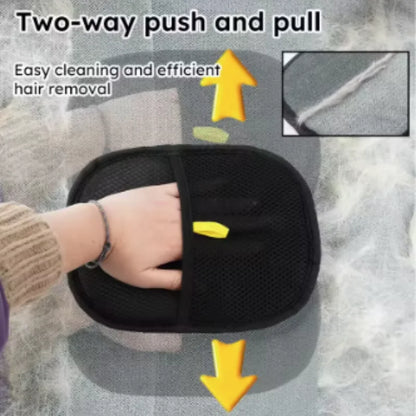Double-Sided Pet Hair Remover Brush Glove Deshedding Brush for Dog Cat Kitten Fur Cleaning Glove Carpet Safe on Skin