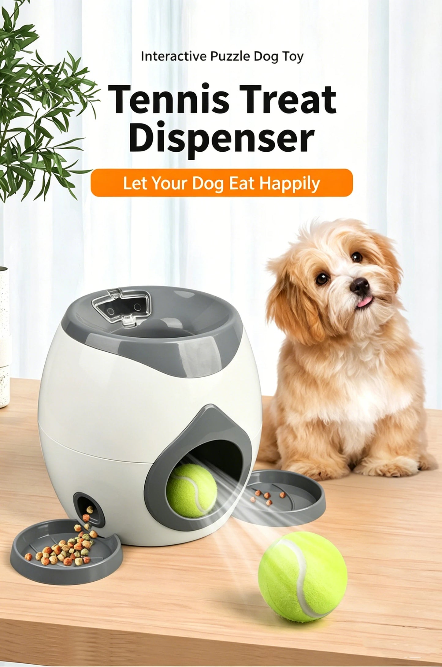 Hot Selling Dog Tennis Food Reward Machine Interactive Dog Ball Thrower for Small and Medium Dogs to Use