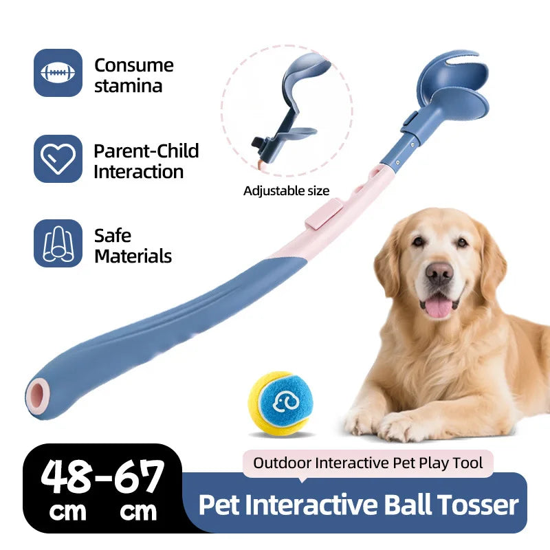 New Outdoor Telescopic Ball-throwing Stick Dog Toy Pet Tennis Launcher Dog Walking Ball Throwing Automatic Throwing Equipment