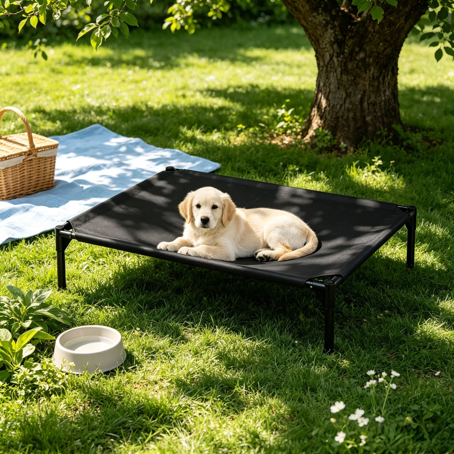 Waterproof Elevated Dog Cot Bed Cooling Raised Pet Bed Breathable Oxford Fabric Indoor Outdoor Use For All Dog Sizes