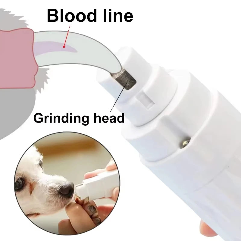 [Quiet Pet Nail Grinder] Quiet Electric Pet Nail Grinder | Dog Cat Paw Nail Trimmer Tool, Without Battery
