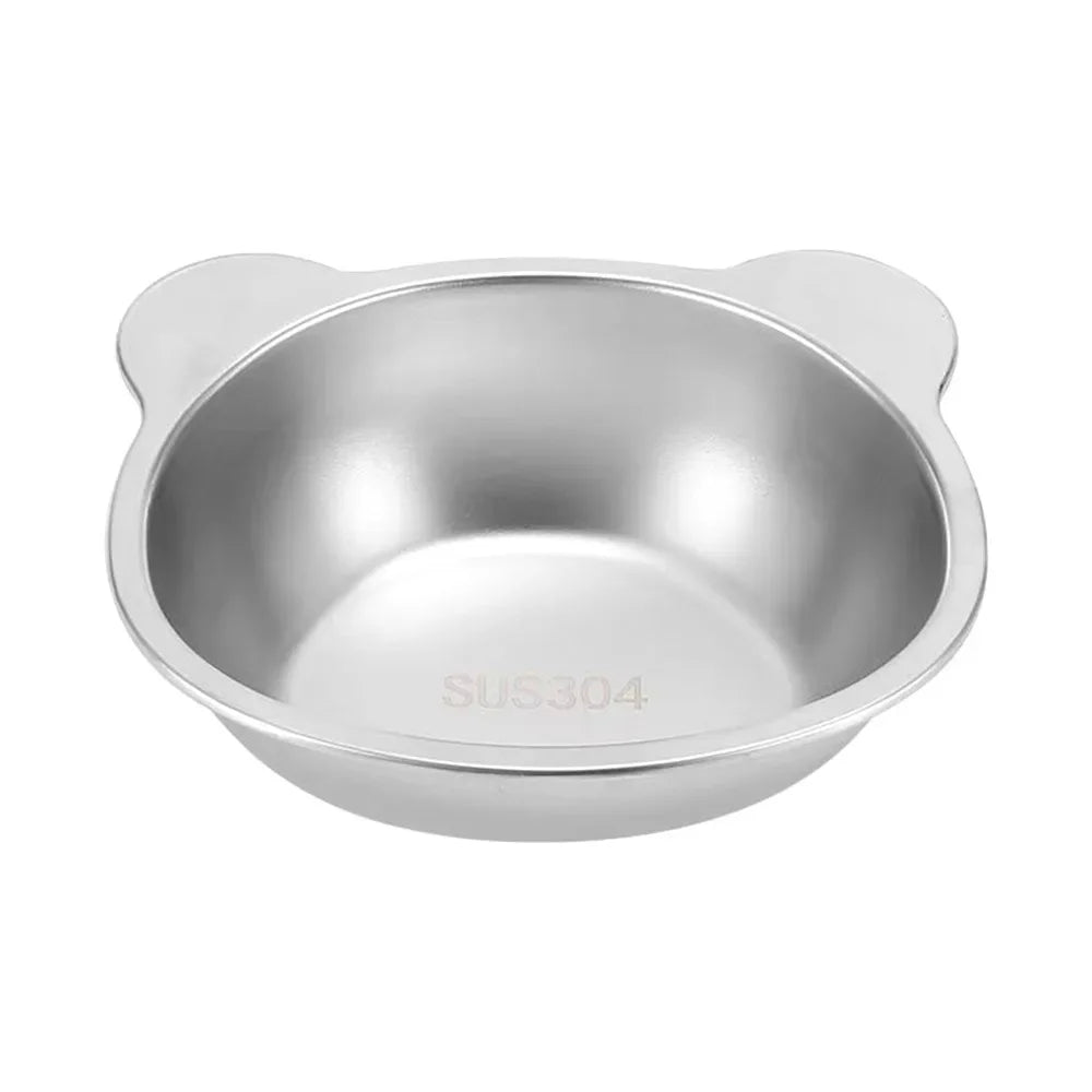 Raised Stainless Steel Cat Bowl — 15° Tilted, Neck-Friendly