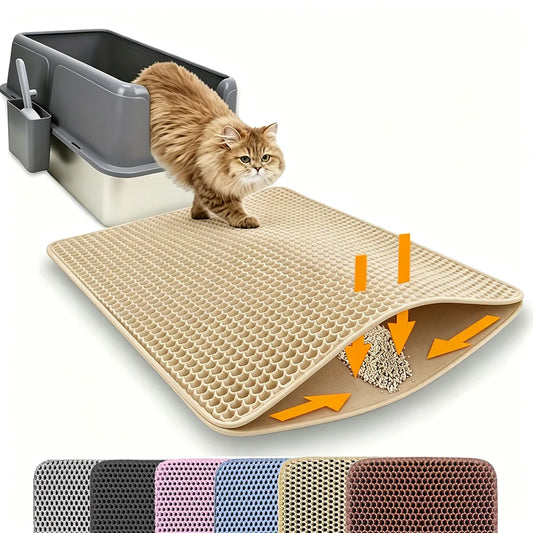 Non-Slip Cat Litter Mat (Double Layer, Washable)