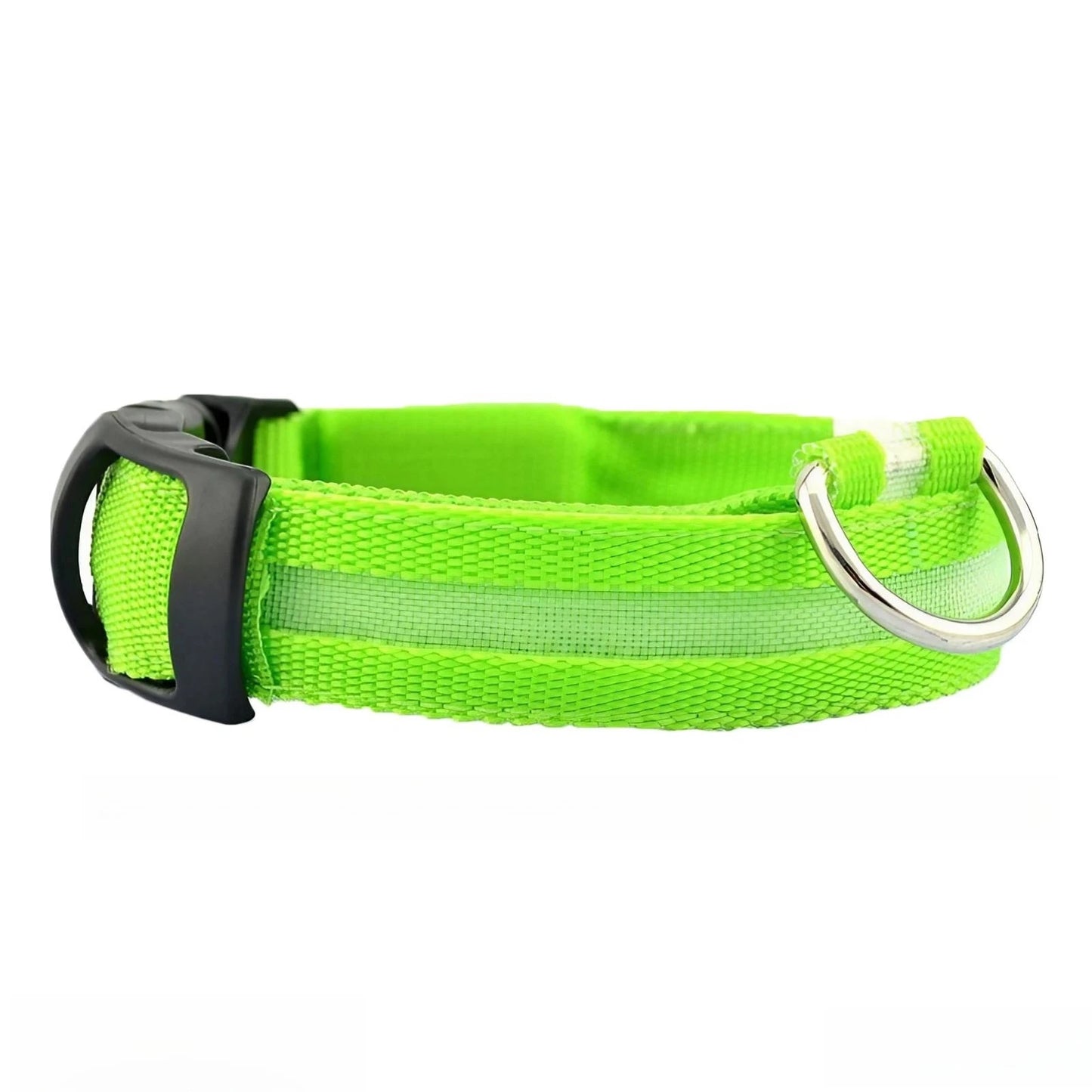 Nylon Reflective LED Dog Collar Light Up Pet Collar Night Walking Camping Safety Adjustable Durable Pet Supplies