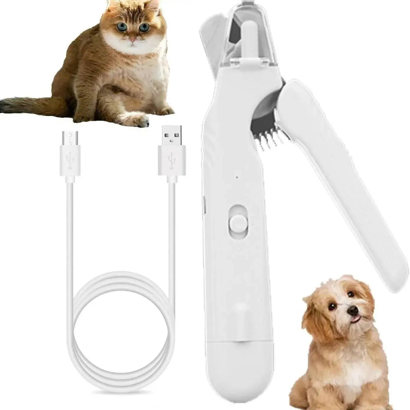 Marloe Co Dual LED Pet Nail Grinder — 2 LED Lights, Quiet Electric File for Dogs & Cats