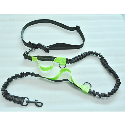 Reflective Elastic Running Dog Leash — Hands-Free Retractable with Bungee