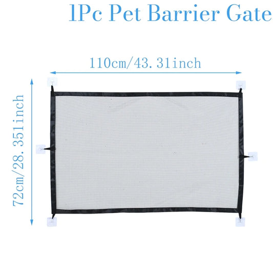 Foldable Mesh Dog Barrier Fence (6 Hooks)